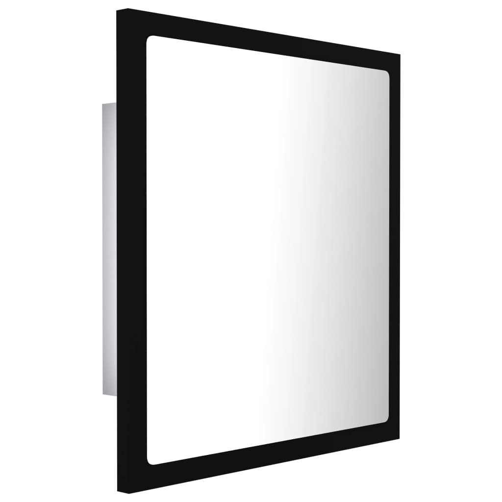 Specchio da Bagno a LED Nero 40x8,5x37 cm in Acrilico