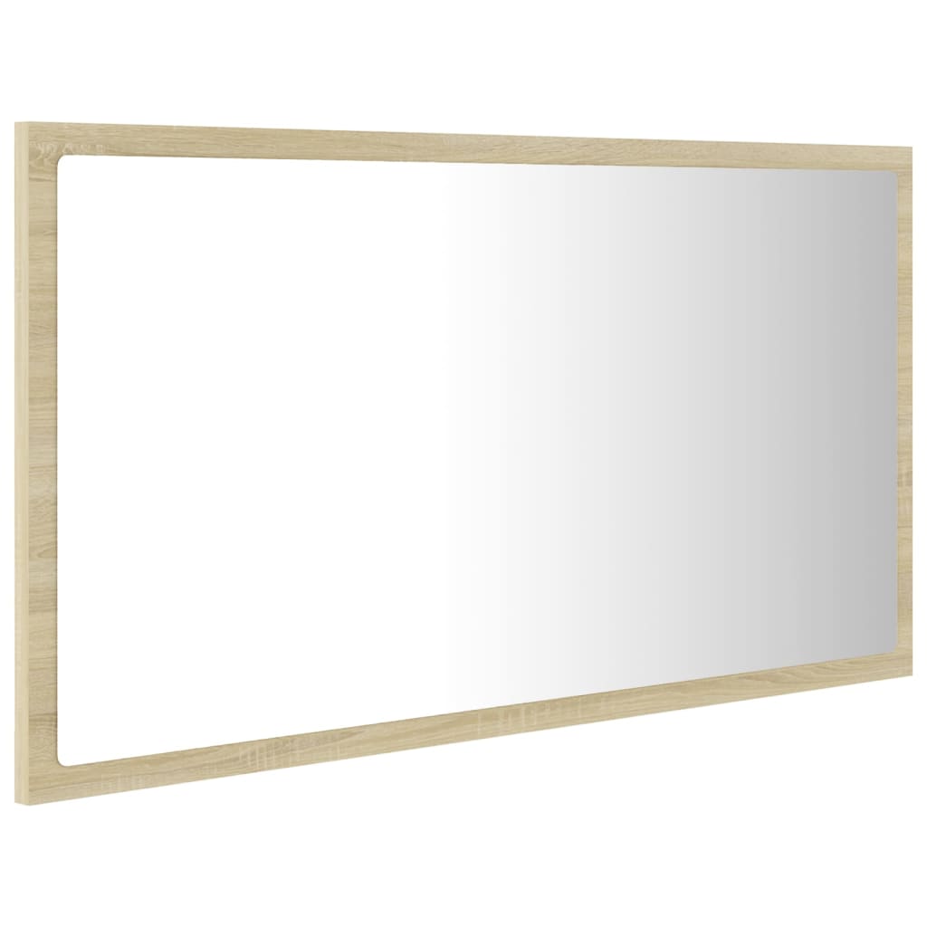 Specchio da Bagno LED Rovere Sonoma 80x8,5x37 cm in Acrilico