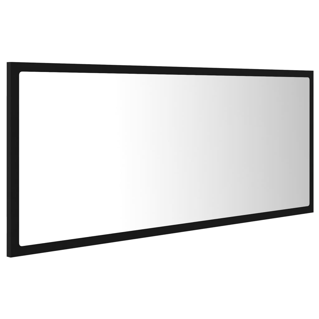 Specchio da Bagno a LED Nero 100x8,5x37 cm in Acrilico