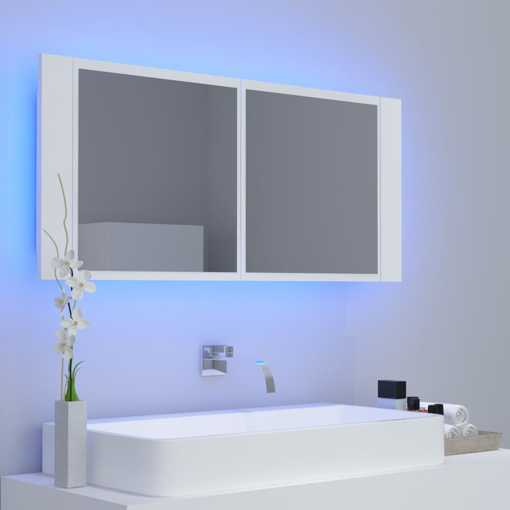 Specchio da Bagno con LED Bianco 100x12x45 cm in Acrilico