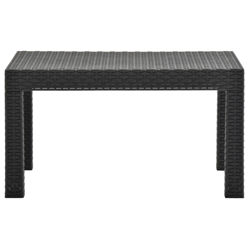 Tavolo da Giardino Antracite 58x58x41 cm in Rattan PP