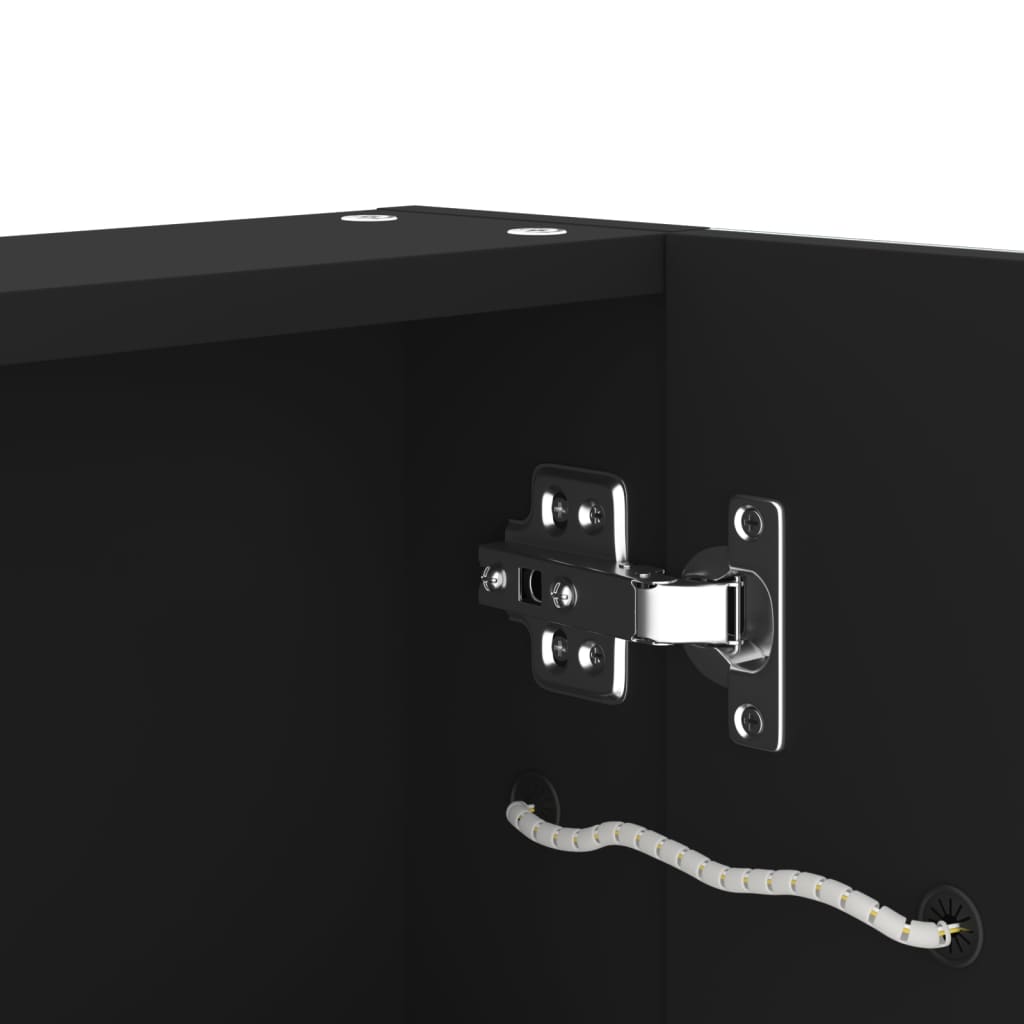 Armadietto Bagno con Specchio e LED 60x14x62 cm