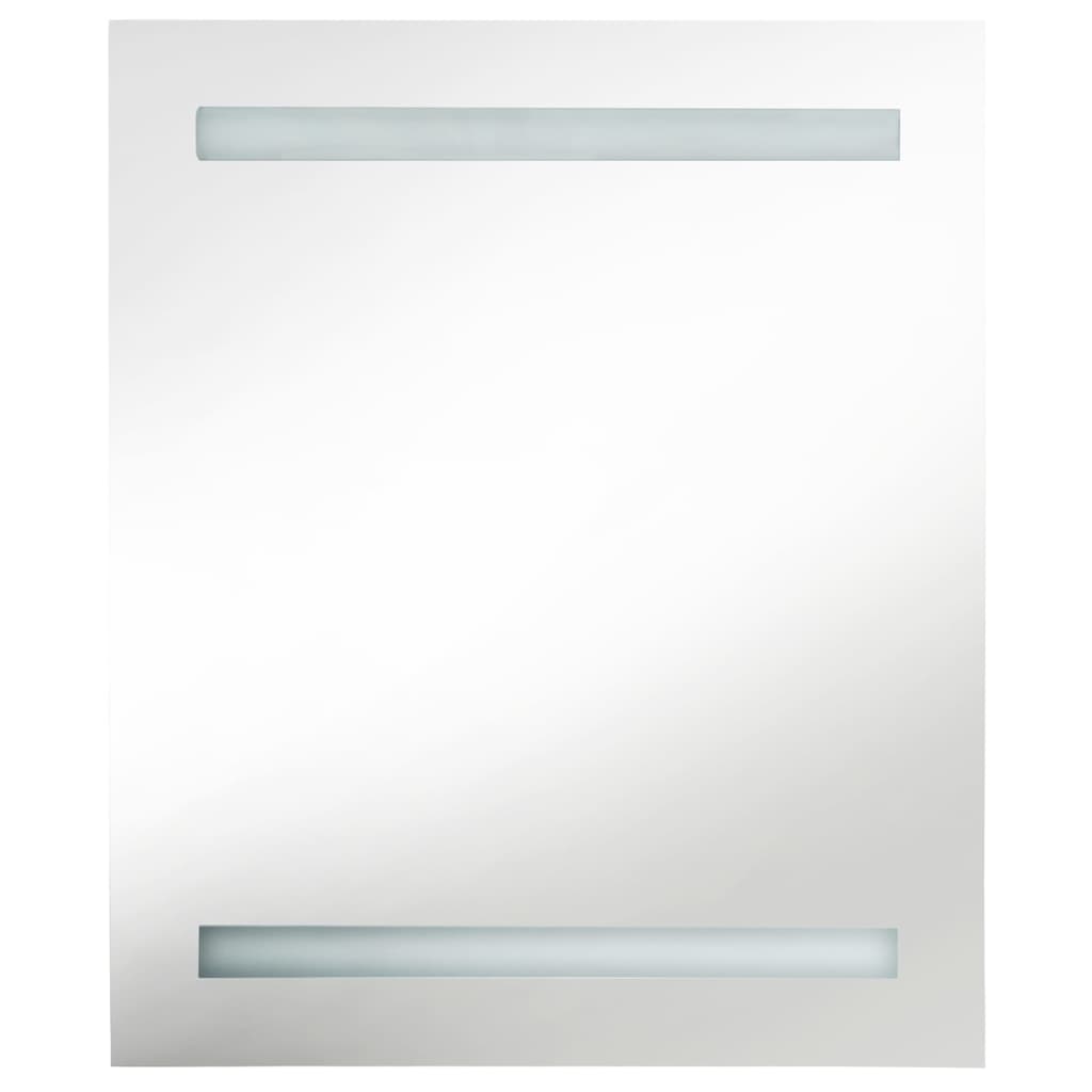 Armadietto Bagno con Specchio e LED Bianco Lucido 50x14x60 cm