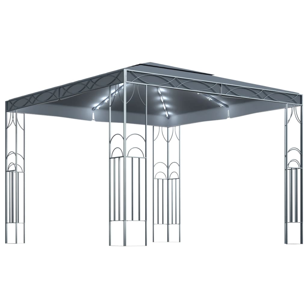 Gazebo con Stringa di Luci LED 300x300 cm Antracite