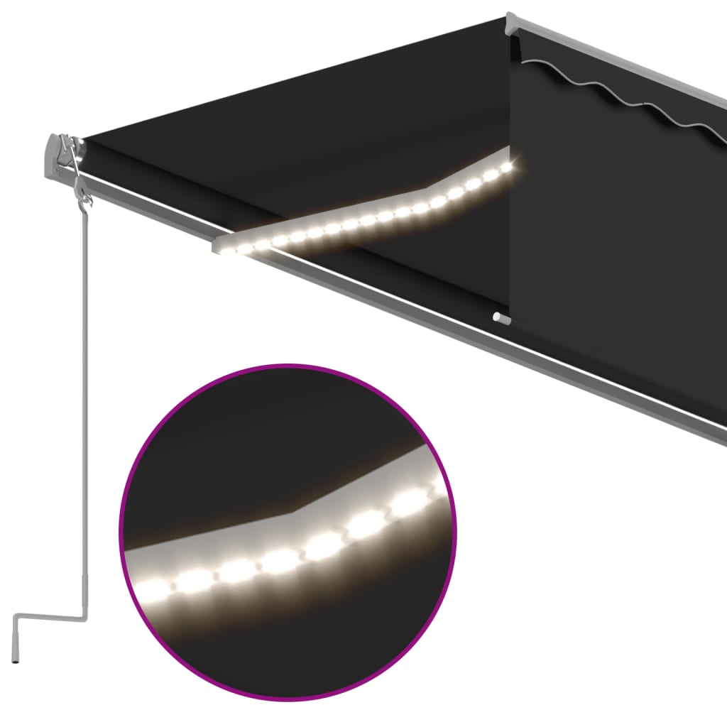 Tenda Automatica con Parasole Sensore Vento e LED 5x3 Antracite