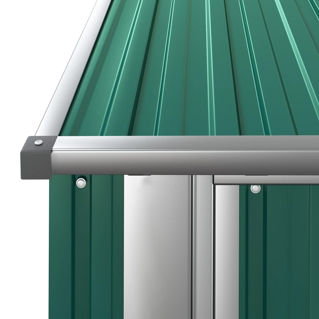 Capanno da Giardino Verde 180,5x97x209,5 cm in Acciaio Zincato