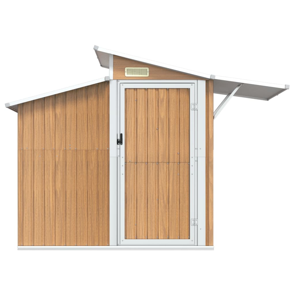 Capanno da Giardino Marrone 270x130x208,5 cm Acciaio Zincato