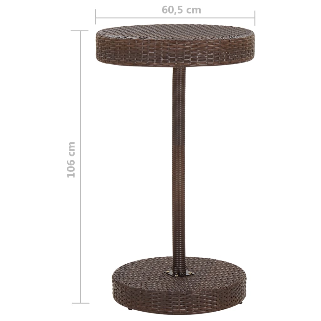 Set Bar da Giardino 3 pz con Cuscini Polyrattan Marrone