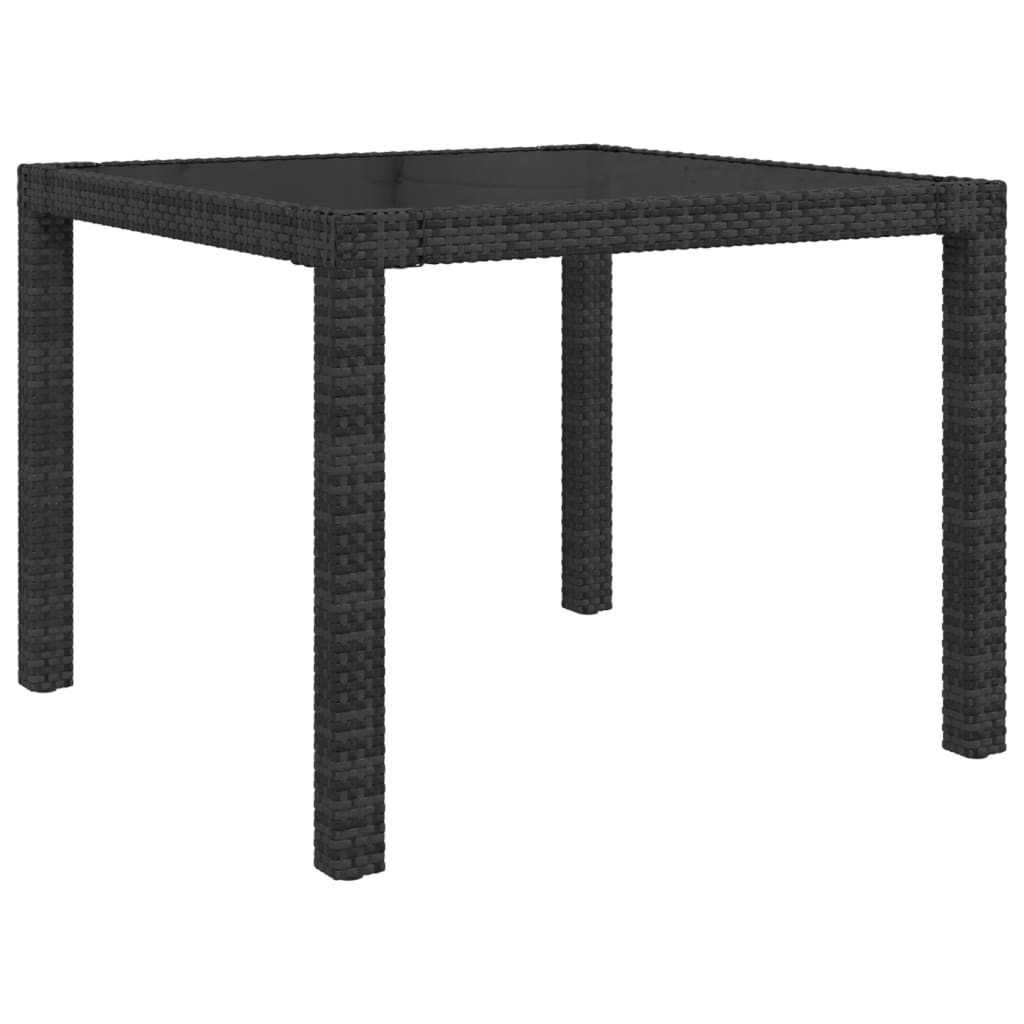 Set da Pranzo da Giardino 5 pz con Cuscini in Polyrattan Nero