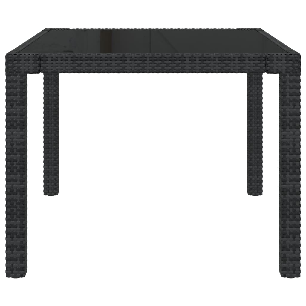 Set da Pranzo da Giardino 5 pz con Cuscini in Polyrattan Nero