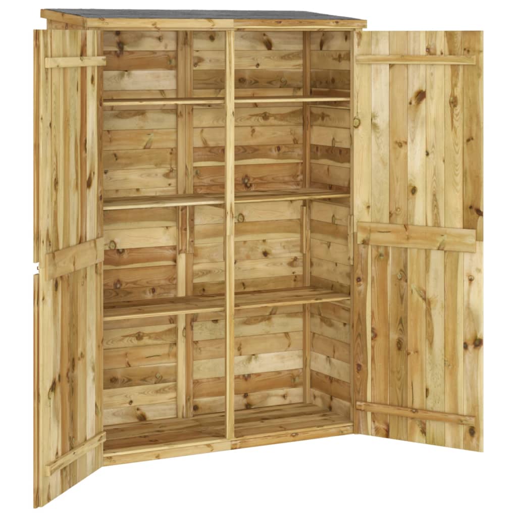 Capanno Giardino Attrezzi 123x45x171cm Pino Massello Impregnato