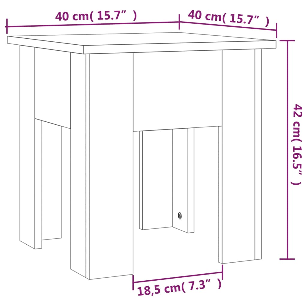 Tavolino da Salotto Rovere Fumo 40x40x42 cm in Truciolato