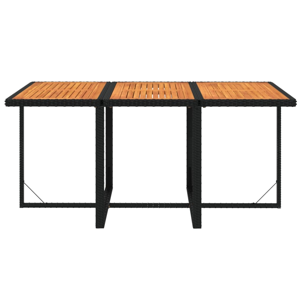 Set da Pranzo da Giardino 7 pz Nero con Cuscini in Polyrattan