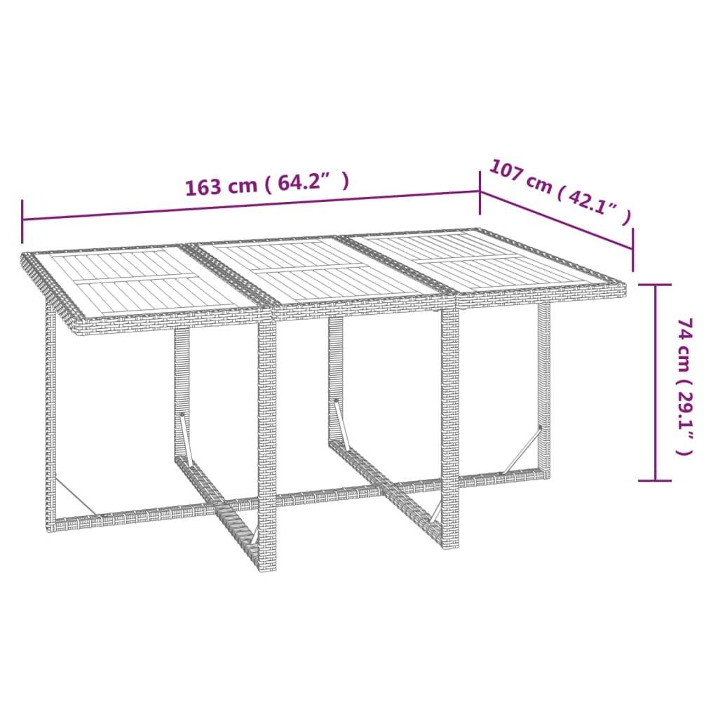 Set da Pranzo da Giardino 7 pz Nero con Cuscini in Polyrattan