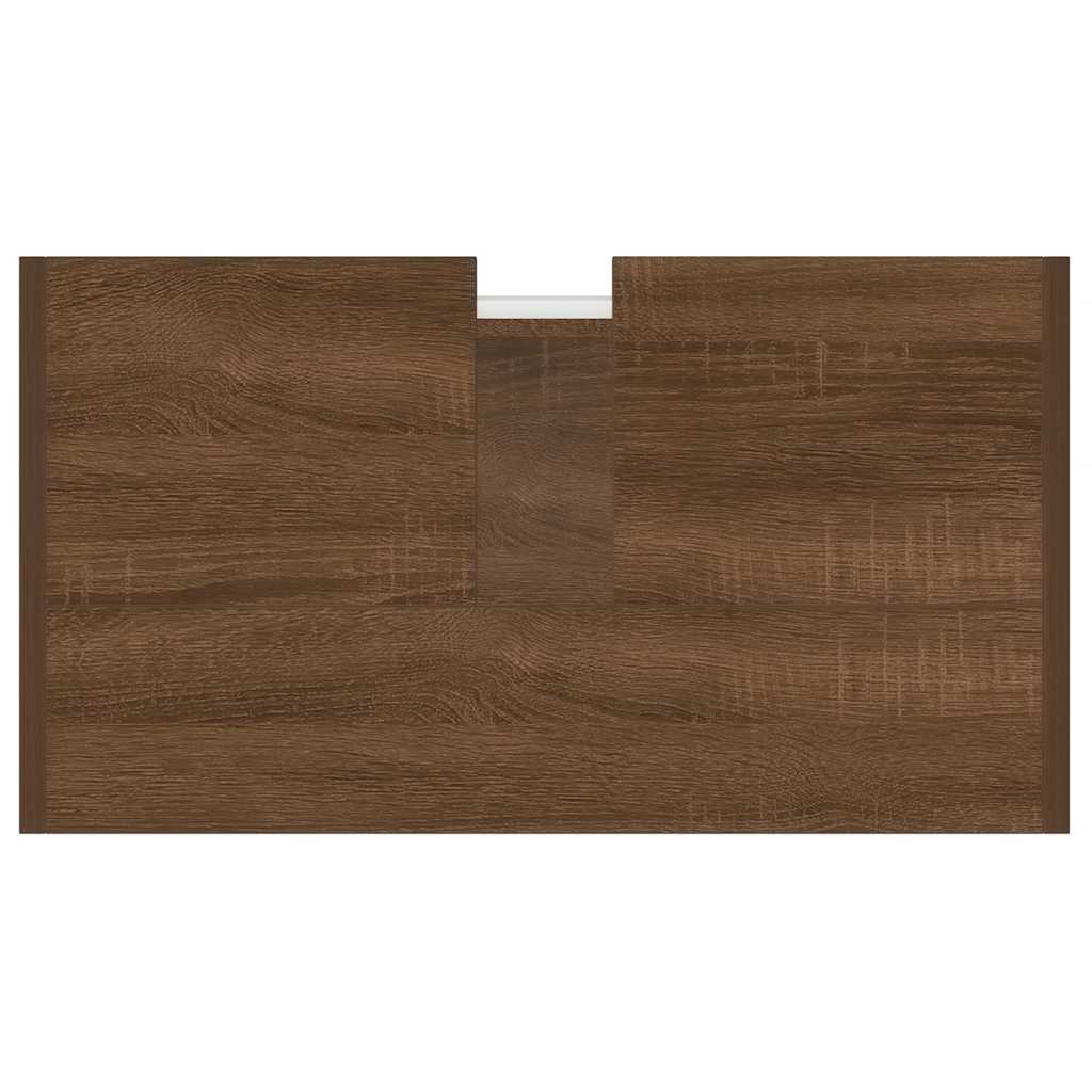 Armadietto Bagno Rovere Marrone 60x33x60cm Legno Ingegnerizzato