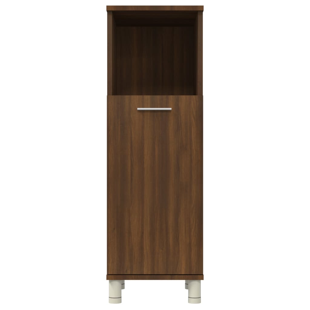 Armadietto Bagno Rovere Marrone 30x30x95cm in Legno Multistrato