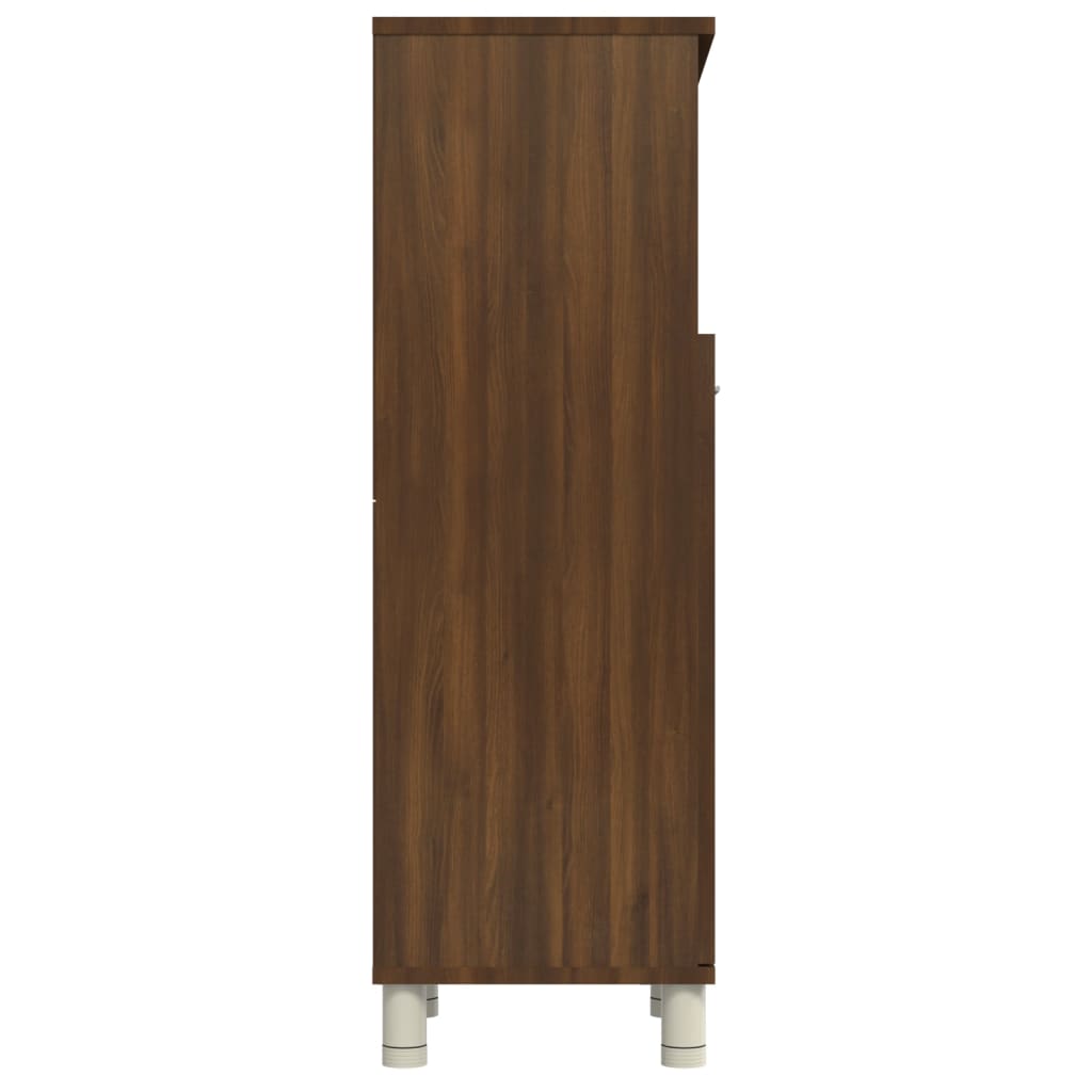 Armadietto Bagno Rovere Marrone 30x30x95cm in Legno Multistrato