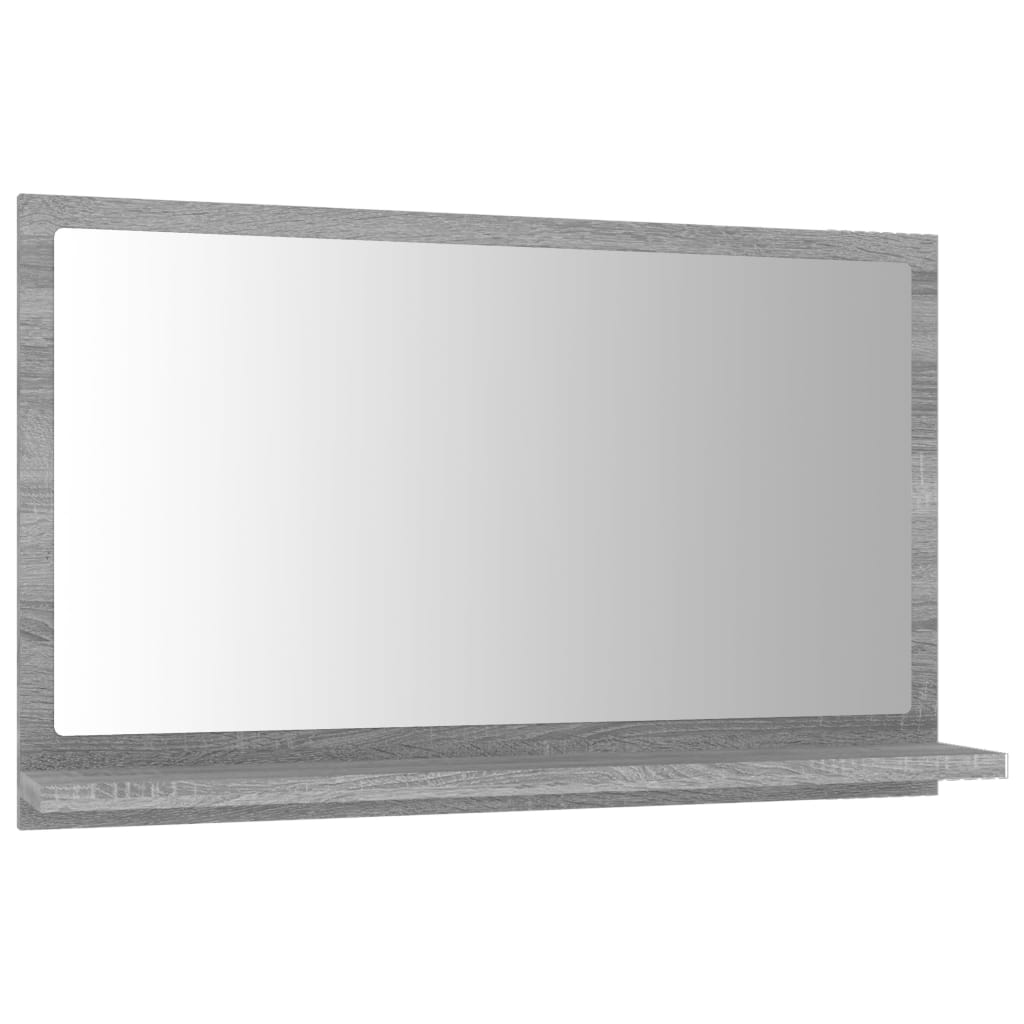 Specchio da Bagno Grigio Sonoma 60x10,5x37 cm Legno Multistrato