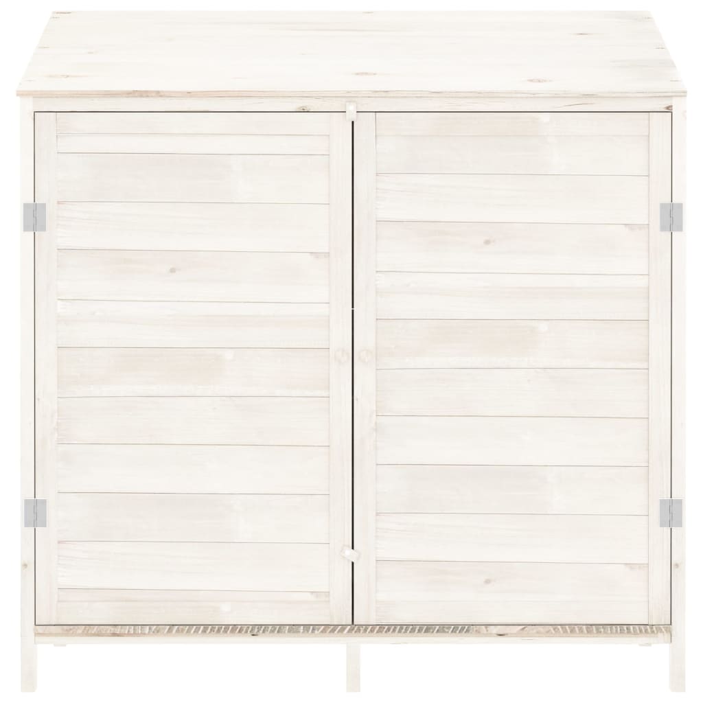 Capanno da Giardino Bianco 102x52x112cm Legno Massello di Abete
