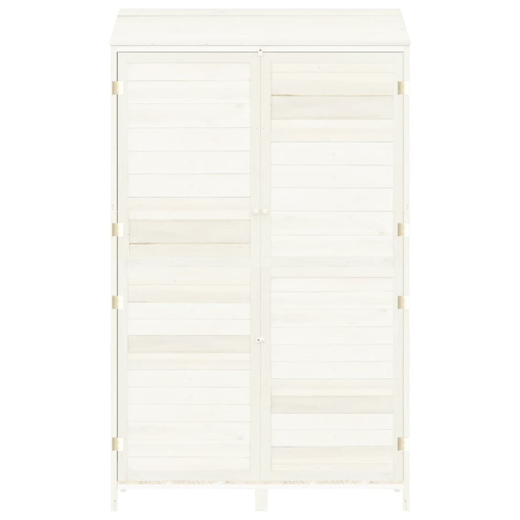 Capanno da Giardino Bianco 102x52x174,5 cm Legno Massello Abete