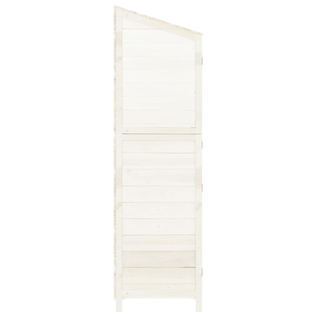 Capanno da Giardino Bianco 102x52x174,5 cm Legno Massello Abete
