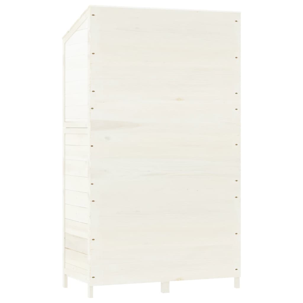 Capanno da Giardino Bianco 102x52x174,5 cm Legno Massello Abete