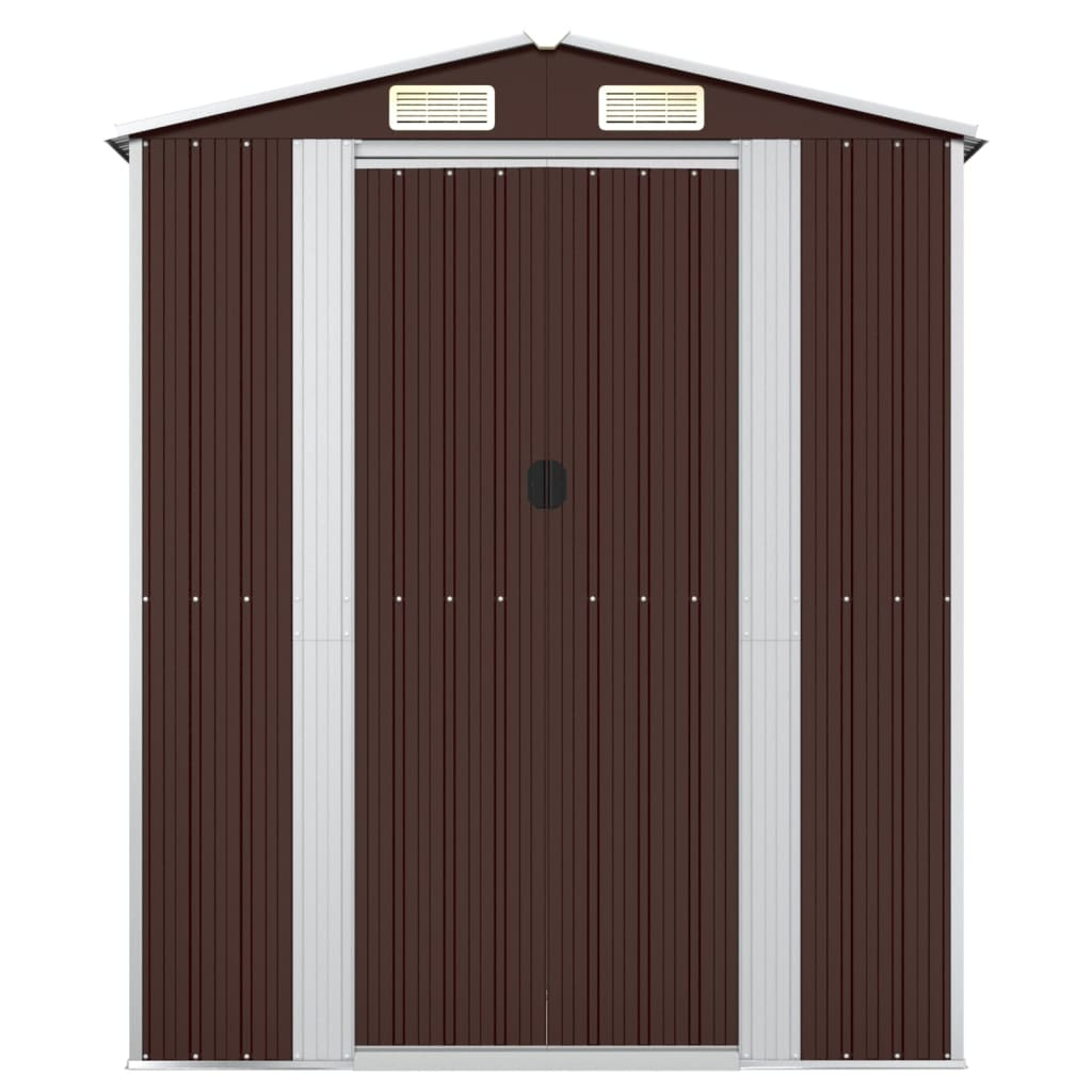 Capanno da Giardino Marrone Scuro 192x108x223cm Acciaio Zincato
