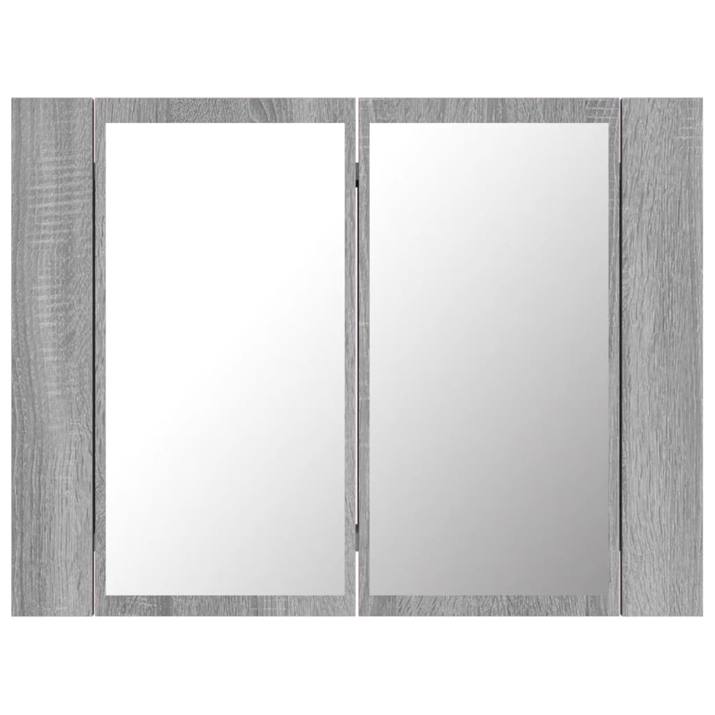 Mobile Specchio LED Grigio Sonoma 60x12x45cm Legno Multistrato