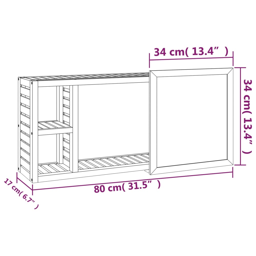 Armadietto a Specchio 80x17x34 cm in Legno Massello di Noce