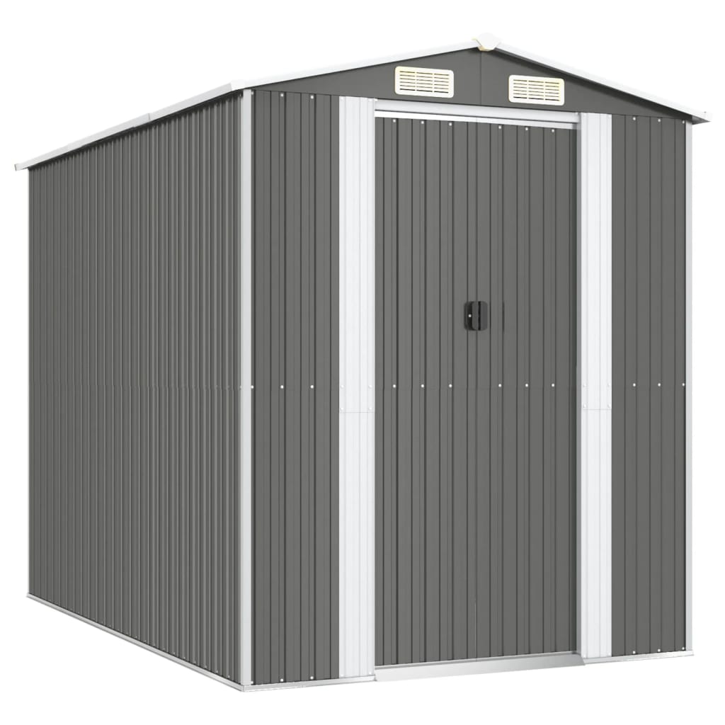 Capanno da Giardino Grigio Chiaro 192x274x223cm Acciaio Zincato