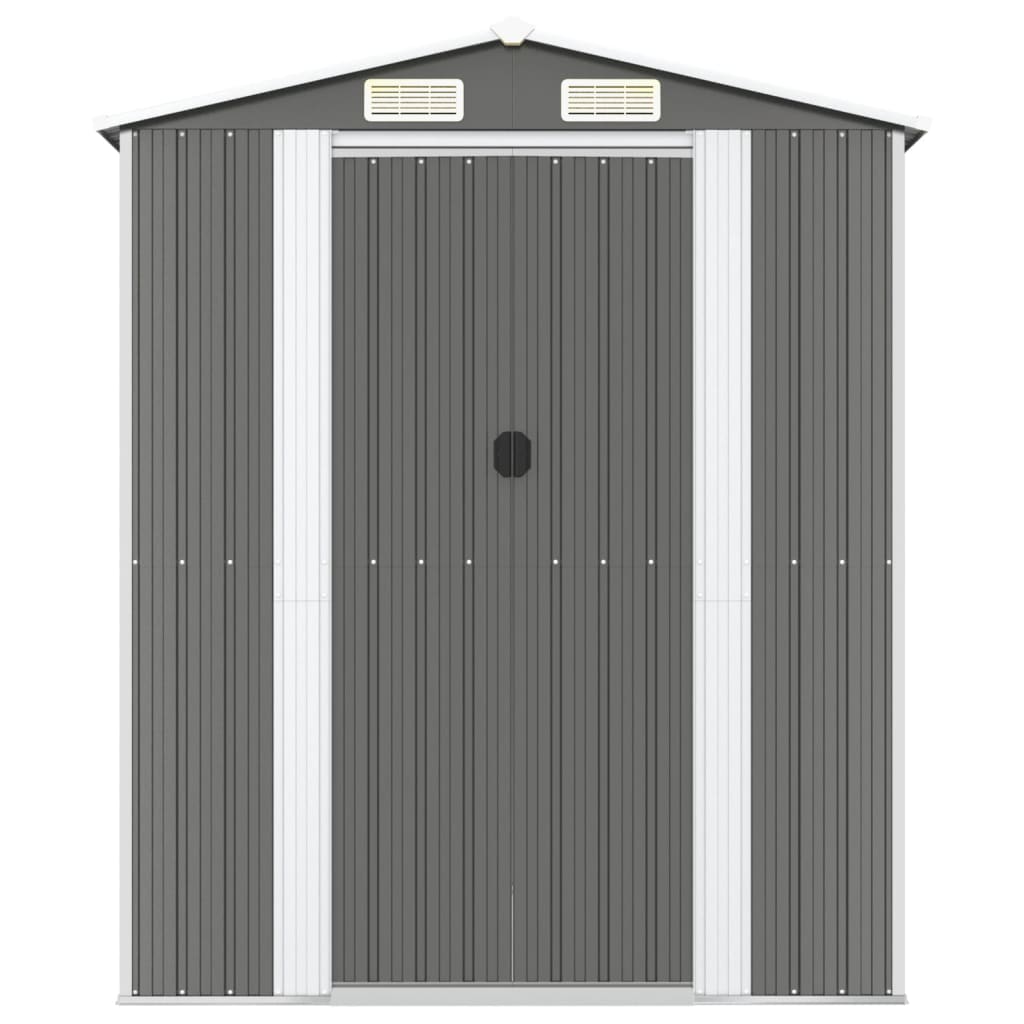Capanno da Giardino Grigio Chiaro 192x274x223cm Acciaio Zincato