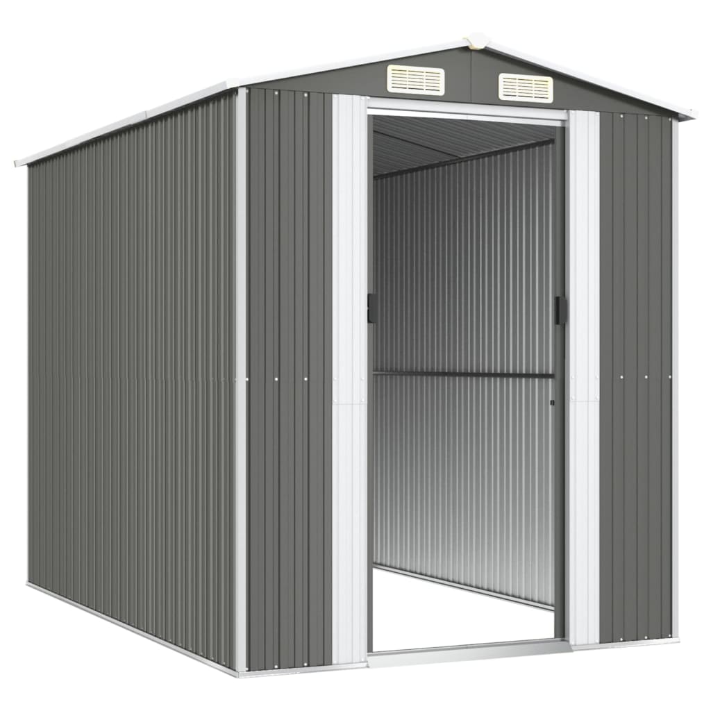 Capanno da Giardino Grigio Chiaro 192x274x223cm Acciaio Zincato
