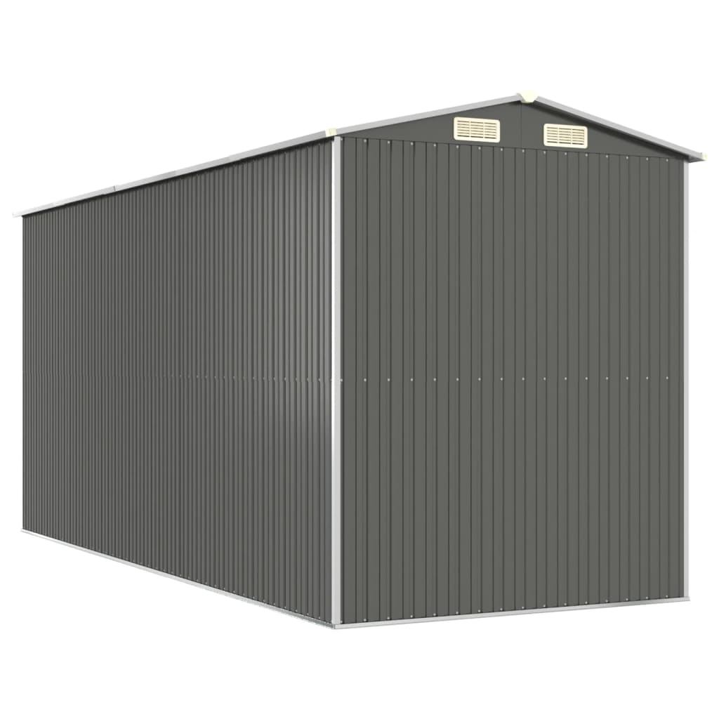 Capanno da Giardino Grigio Chiaro 192x440x223cm Acciaio Zincato