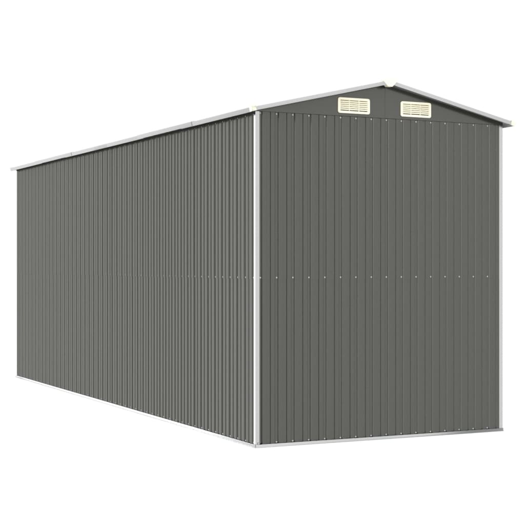 Capanno da Giardino Grigio Chiaro 192x523x223cm Acciaio Zincato