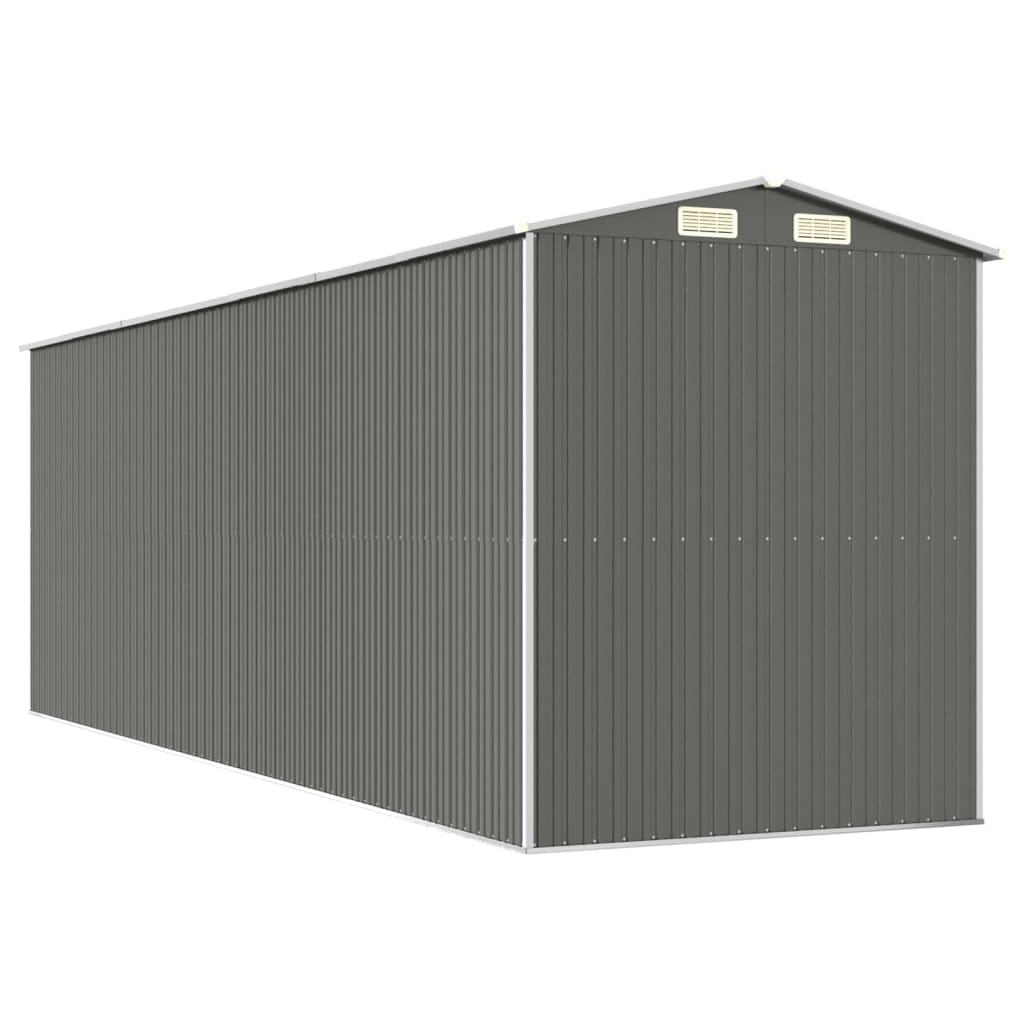 Capanno da Giardino Grigio Chiaro 192x606x223cm Acciaio Zincato