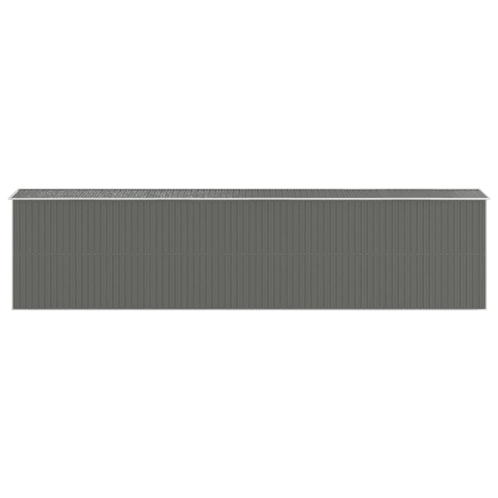Capanno da Giardino Grigio Chiaro 192x855x223cm Acciaio Zincato