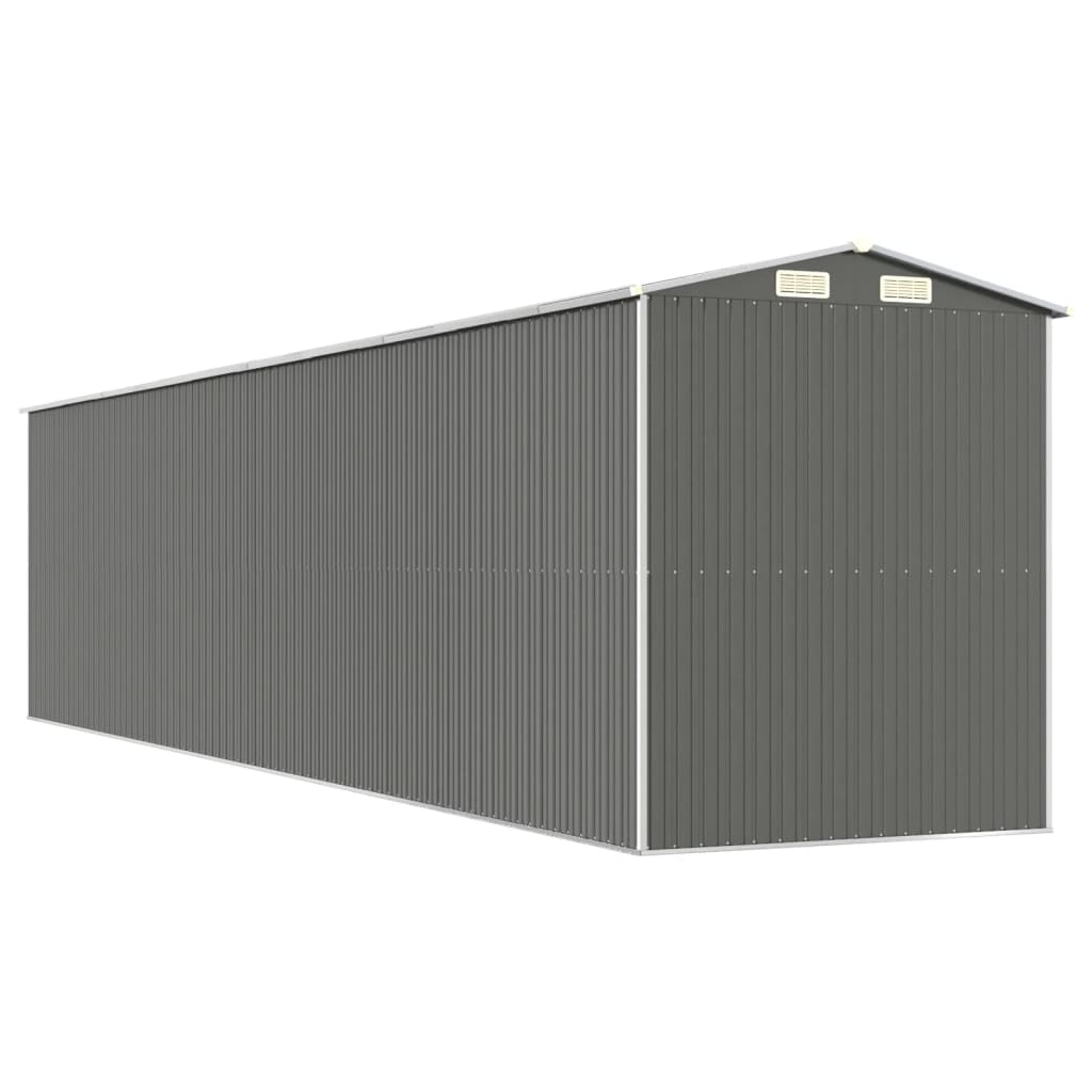 Capanno da Giardino Grigio Chiaro 192x855x223cm Acciaio Zincato