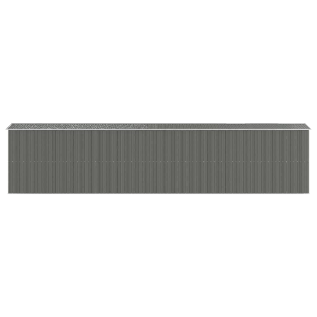 Capanno da Giardino Grigio Chiaro 192x938x223cm Acciaio Zincato