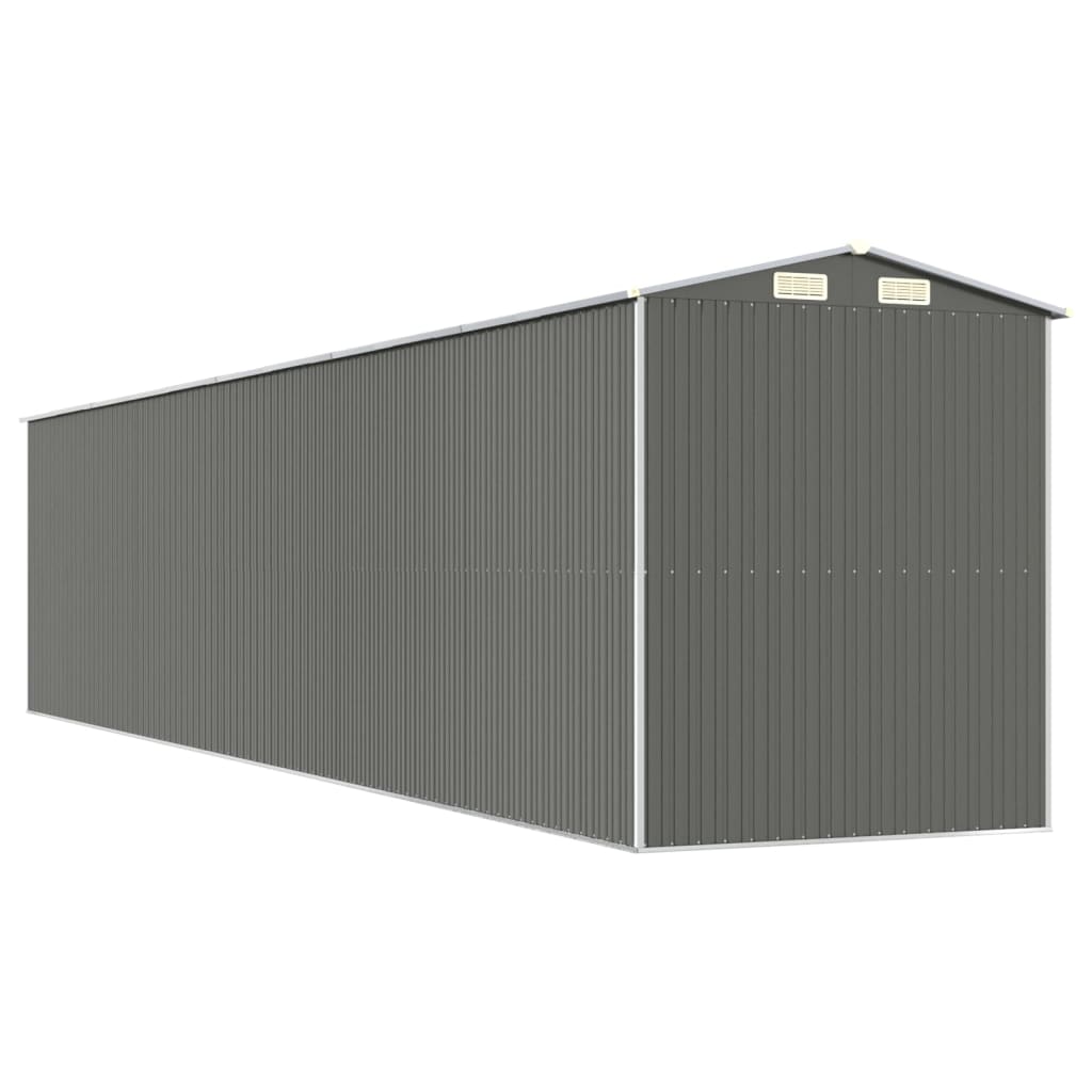 Capanno da Giardino Grigio Chiaro 192x938x223cm Acciaio Zincato