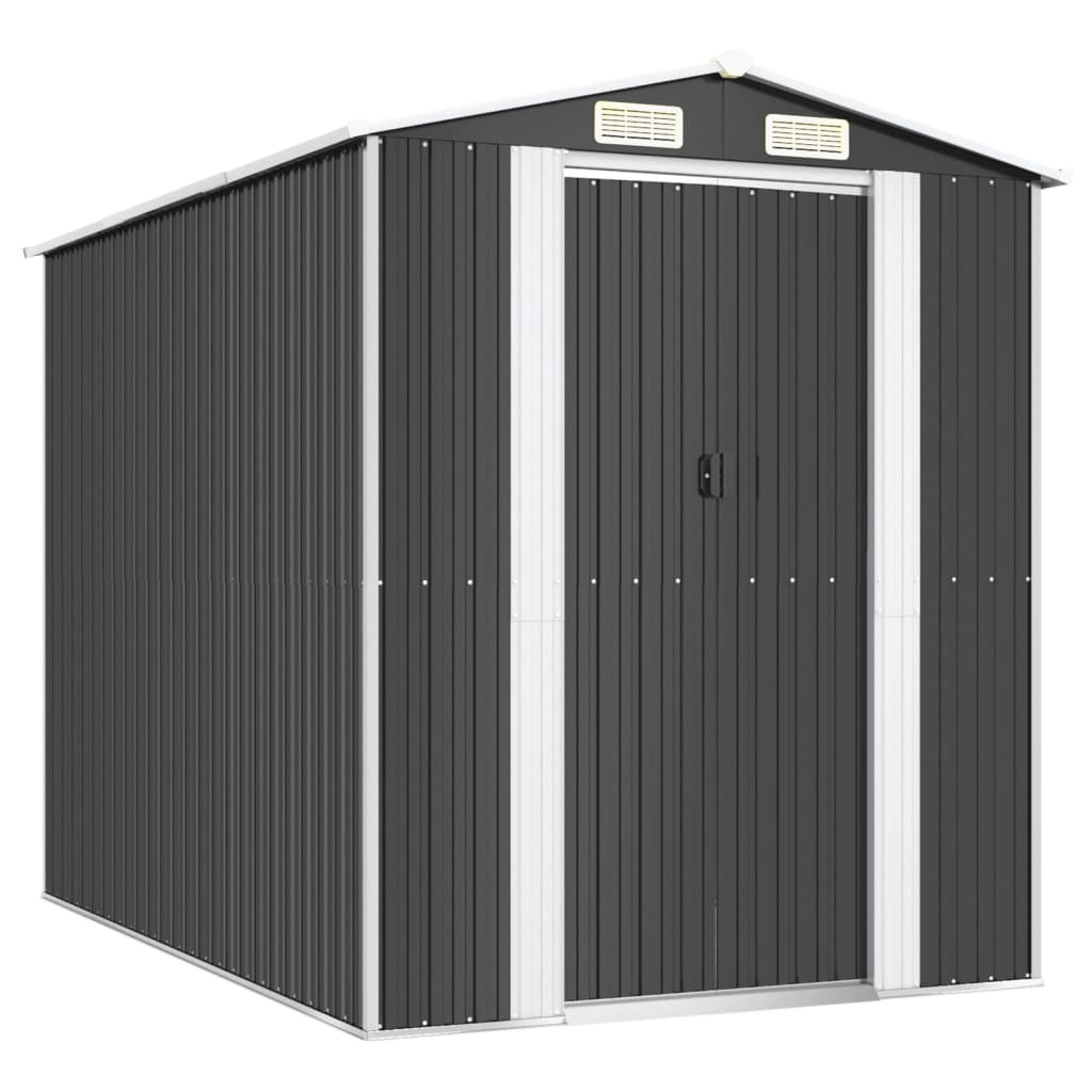 Capanno da Giardino Antracite 192x274x223 cm in Acciaio Zincato