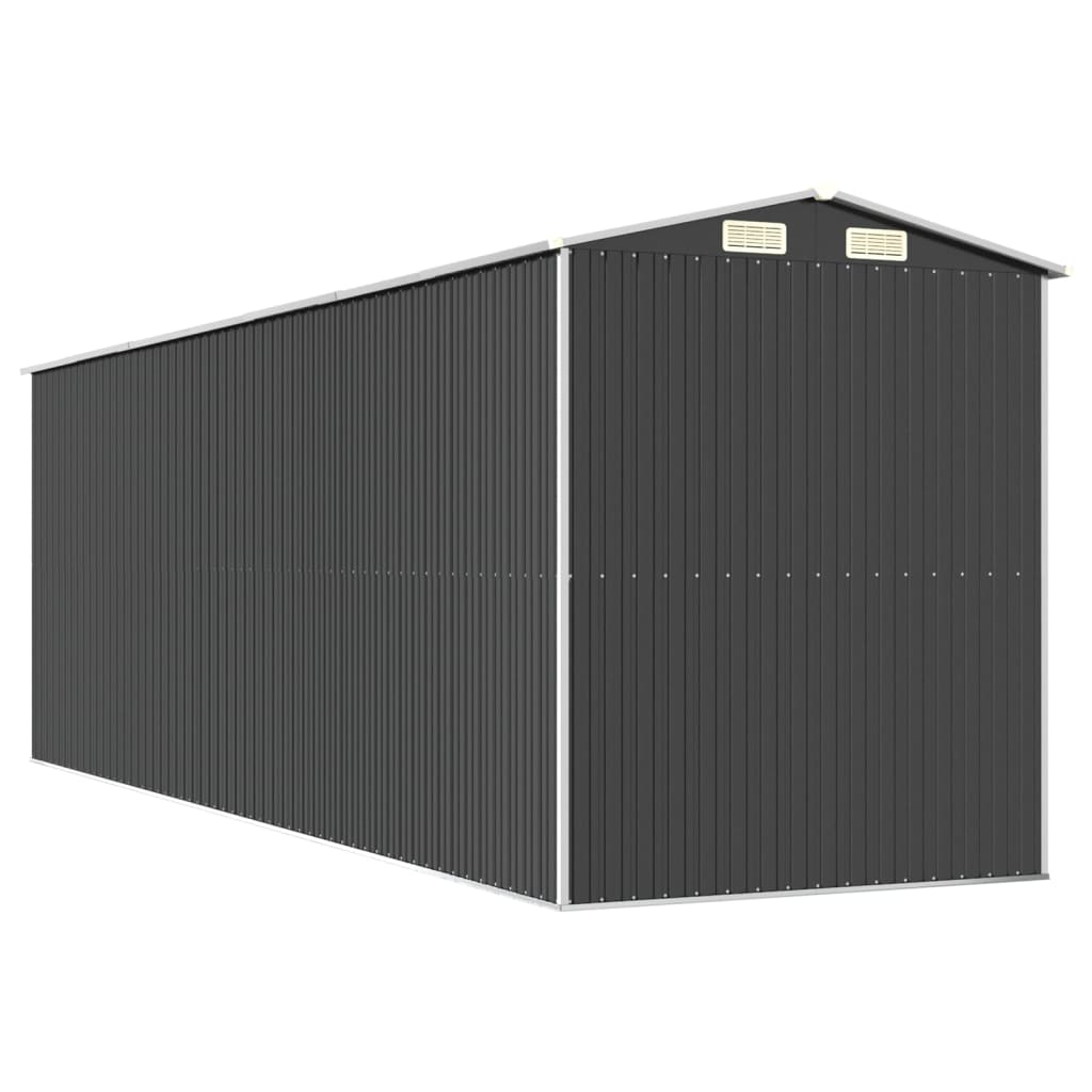 Capanno da Giardino Antracite 192x606x223 cm in Acciaio Zincato