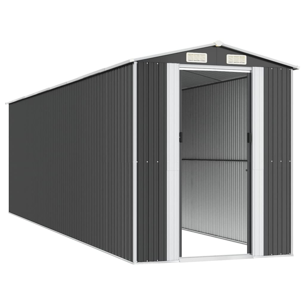 Capanno da Giardino Antracite 192x689x223 cm in Acciaio Zincato