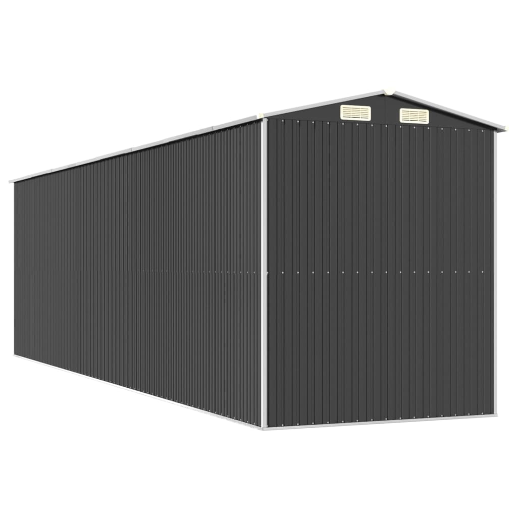 Capanno da Giardino Antracite 192x689x223 cm in Acciaio Zincato