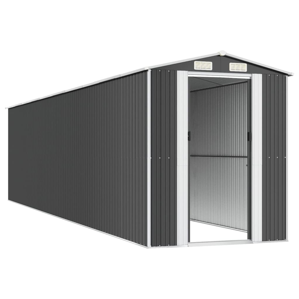Capanno da Giardino Antracite 192x855x223 cm in Acciaio Zincato