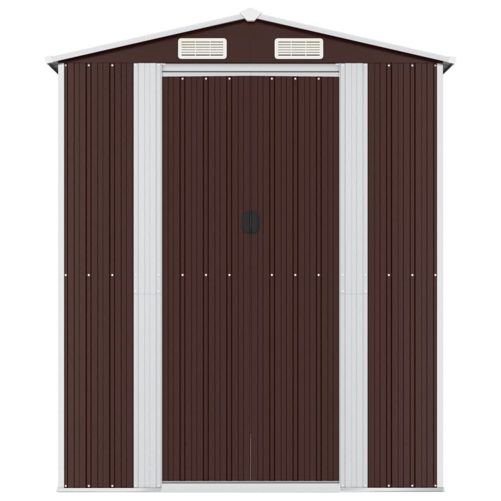 Capanno da Giardino Marrone Scuro 192x191x223cm Acciaio Zincato