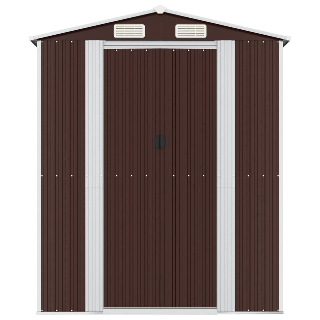 Capanno da Giardino Marrone Scuro 192x274x223cm Acciaio Zincato
