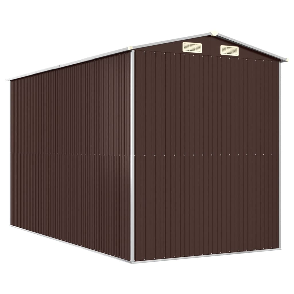 Capanno da Giardino Marrone Scuro 192x357x223cm Acciaio Zincato