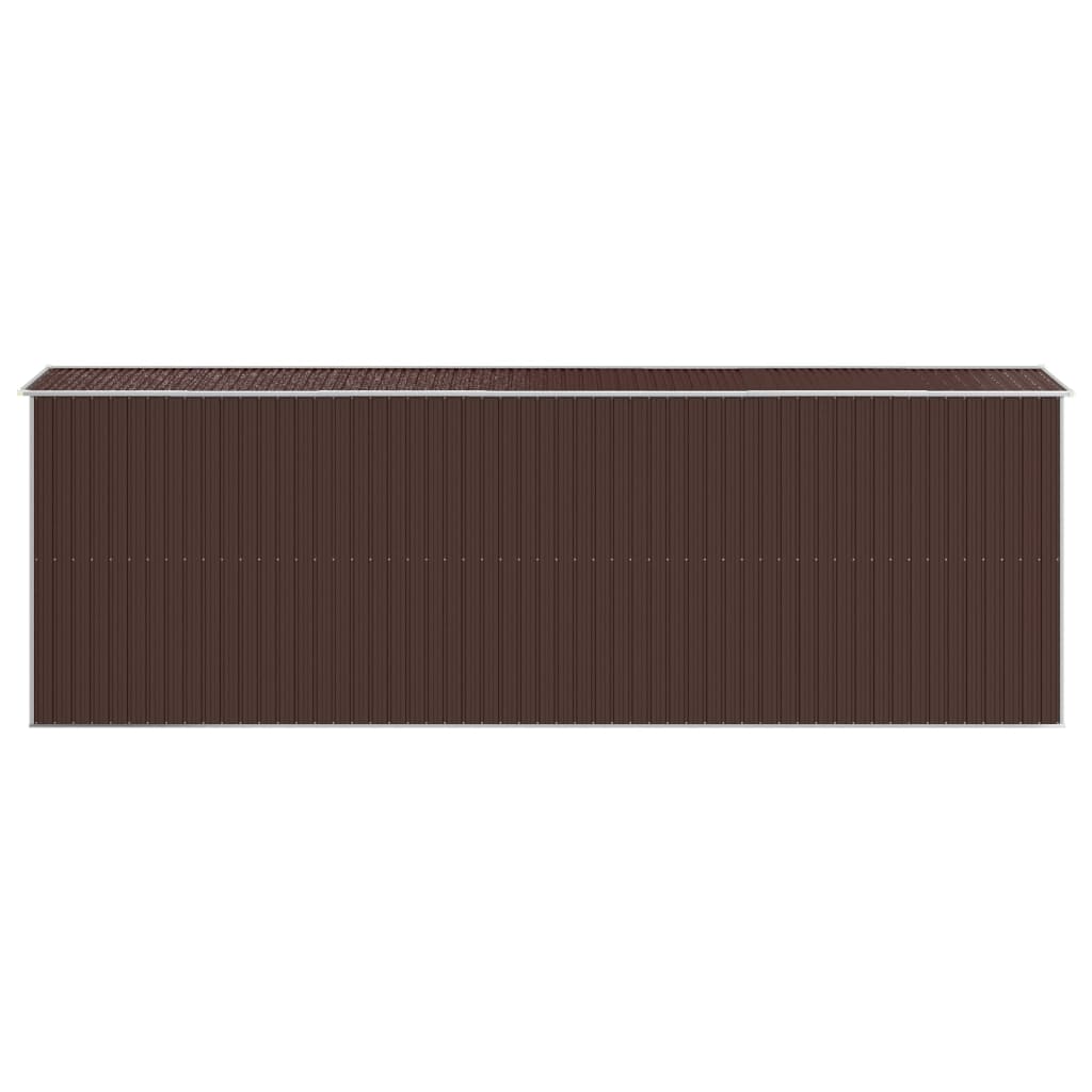 Capanno da Giardino Marrone Scuro 192x606x223cm Acciaio Zincato