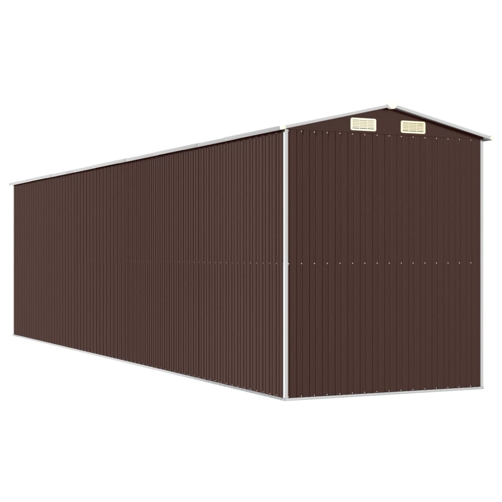 Capanno da Giardino Marrone Scuro 192x772x223cm Acciaio Zincato