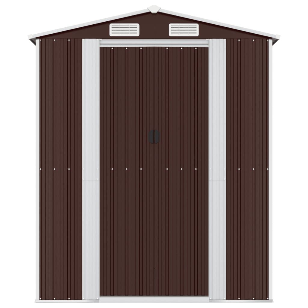 Capanno da Giardino Marrone Scuro 192x855x223cm Acciaio Zincato